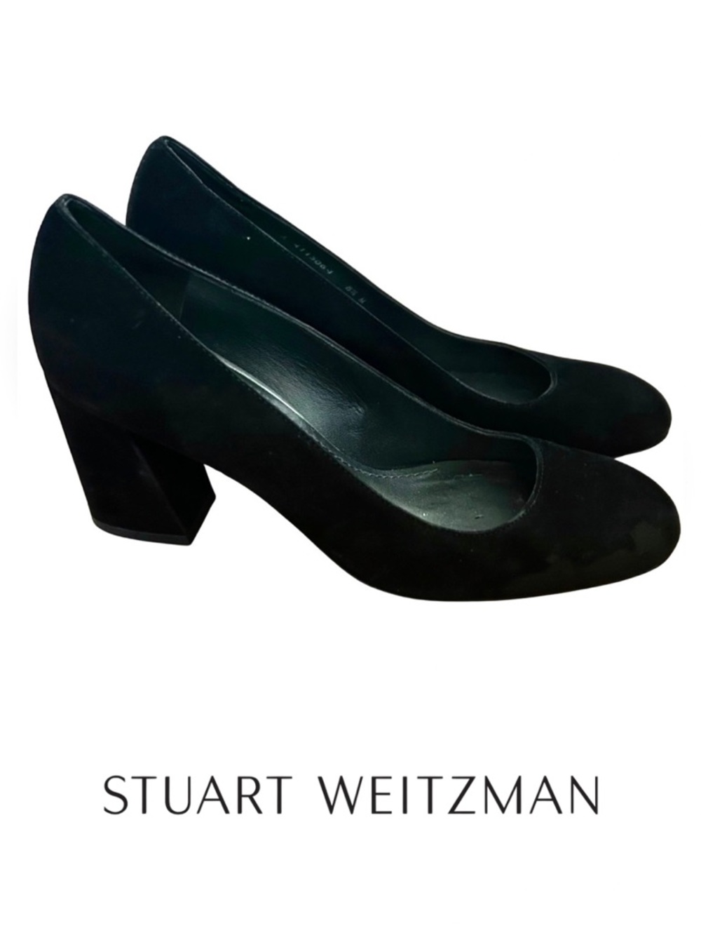 Stuart Weitzman Stunning Black Suede Heels, Size 8.5